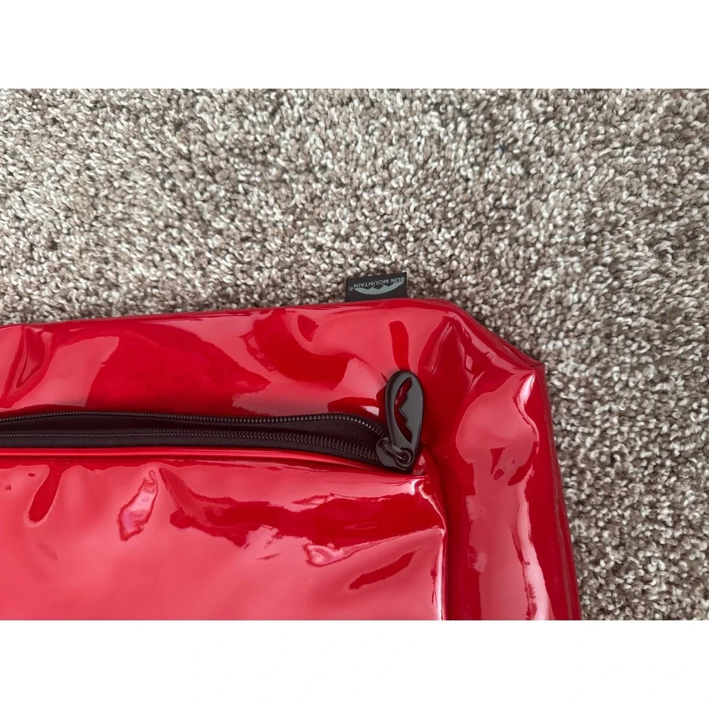 Sun Mountain‎ Red Patent Vinyl Drawstring Pouch Bag Organizer Pouch